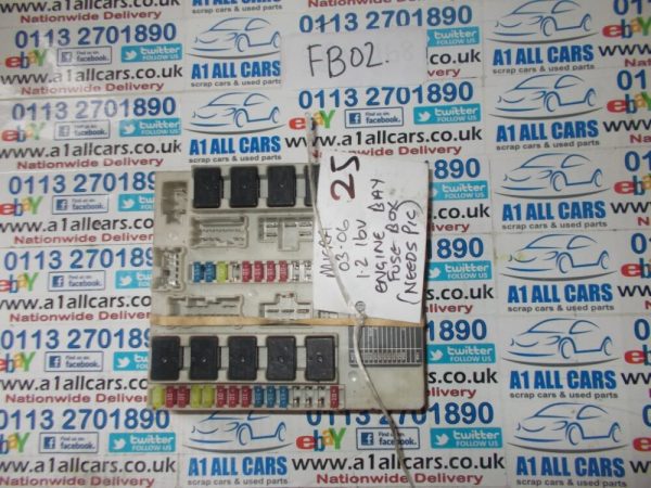 Nissan Micra 2003-2006 1.2 16V Fuse Box Engine Bay