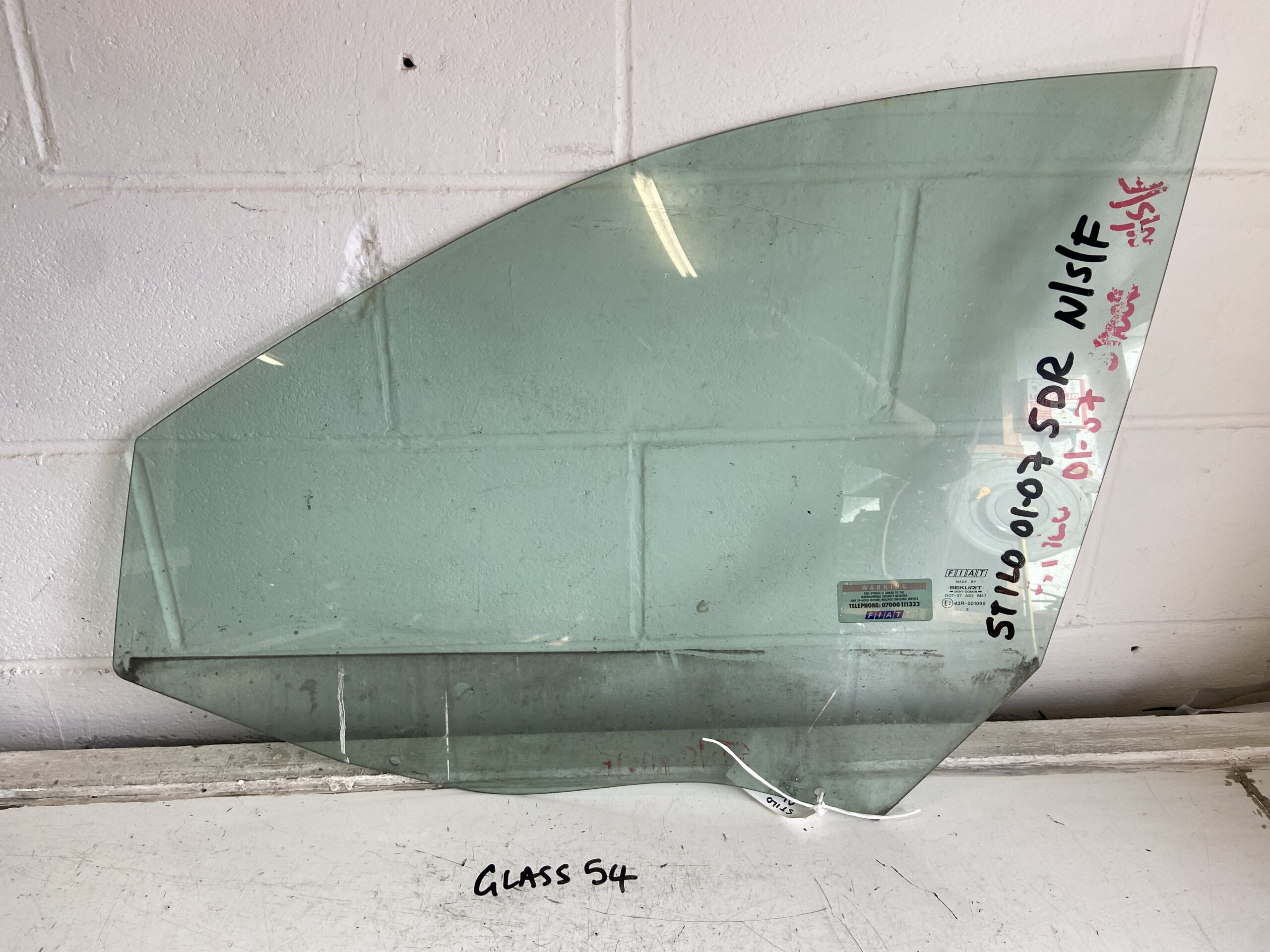 Fiat Stilo 2002-2007 5 Door Hatchback Near Side Front Door Glass