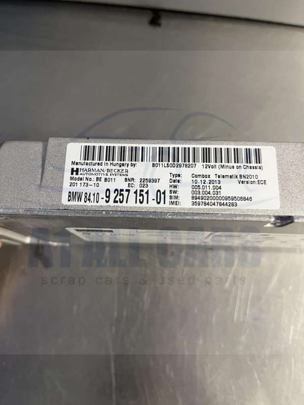 BMW 1 Series 2011-2015 Bluetooth Control Module – 9257151-01