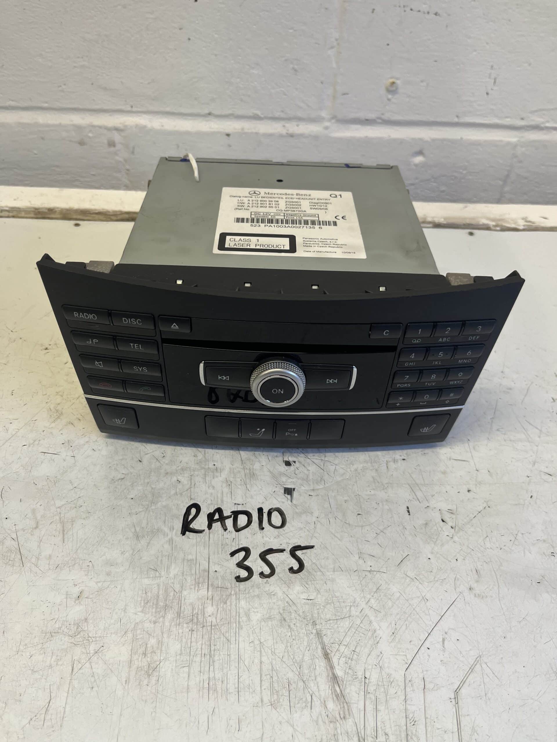 Mercedes E Class 2009-2014 Radio / Head Unit – A2129003908