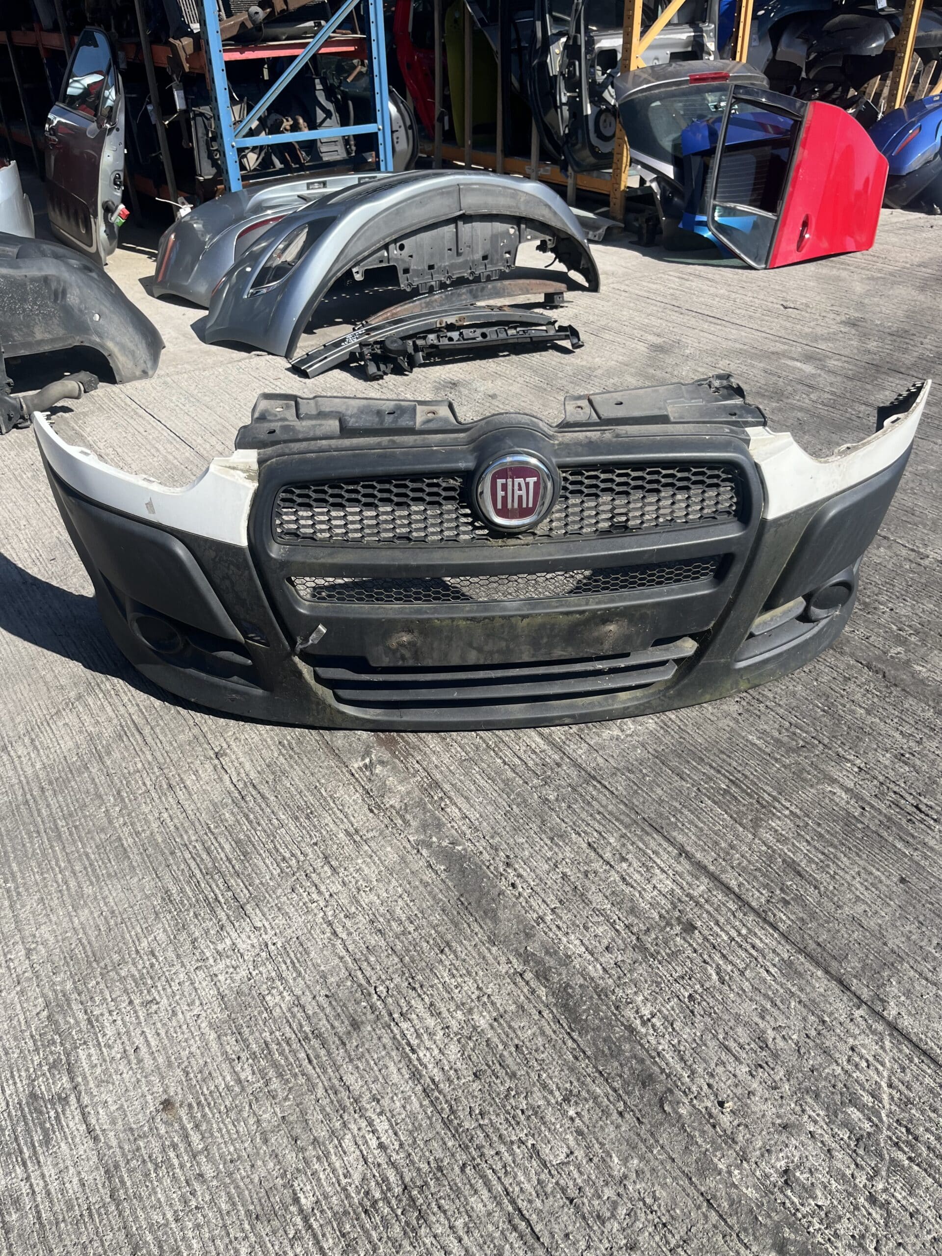 Fiat Doblo 2012-2018 Van / MPV Front Bumper – Black Plastic / White