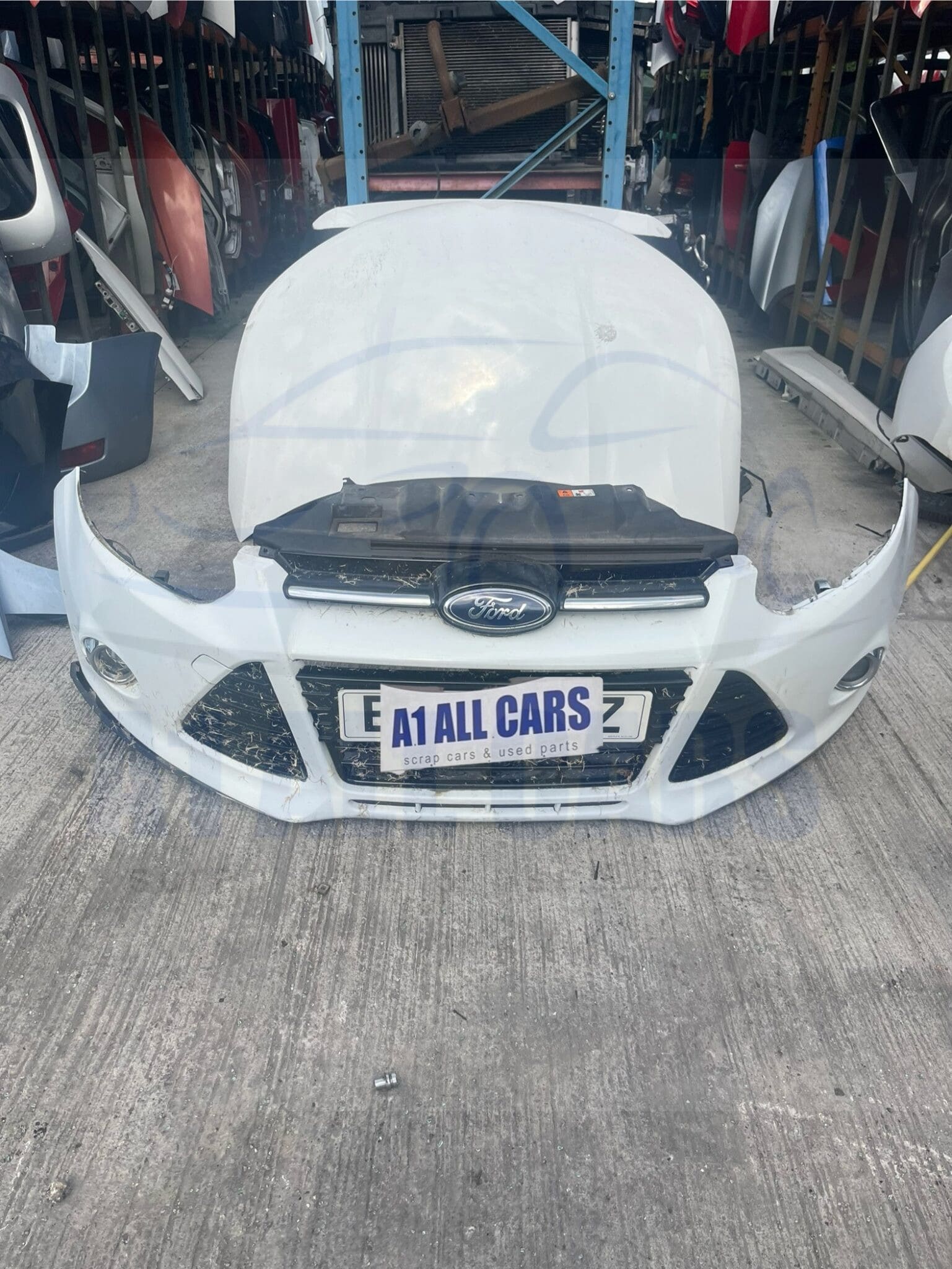 Ford Focus 2011-2015 Front Bumper With Fogs – White