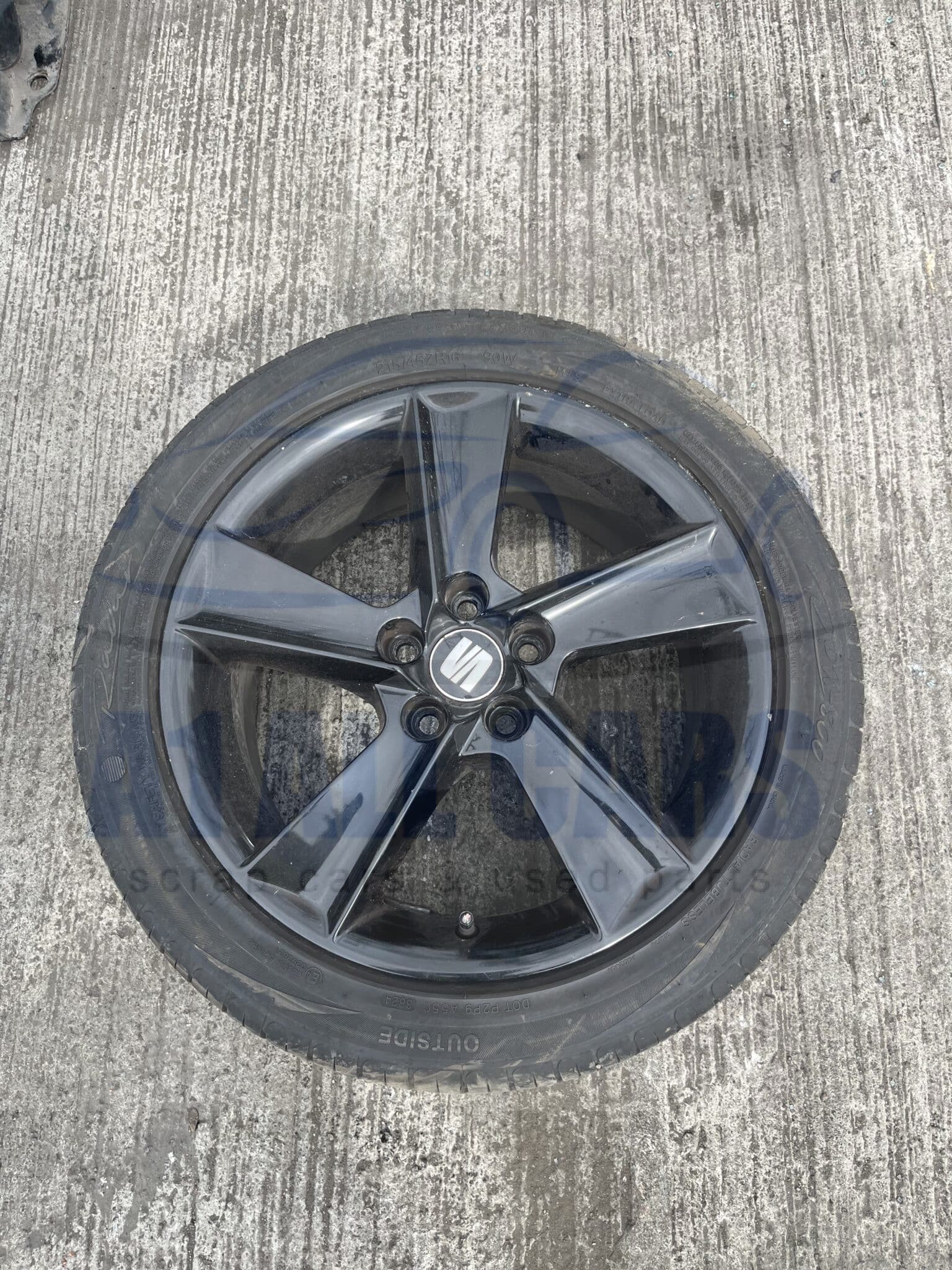 Seat Ibiza FR 2008-2017 Single Black 16″ Alloy Wheel With Tyre – 215/45/16