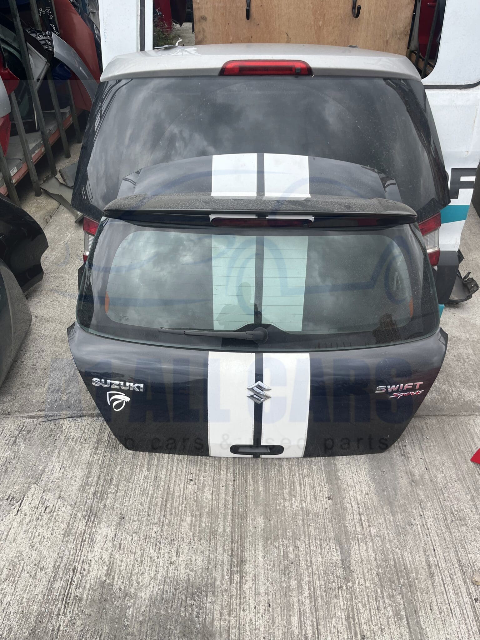 Suzuki Swift 2005-2011 Hatchback Tailgate – Black / White Stripe ( Call Office For Delivery Quote )