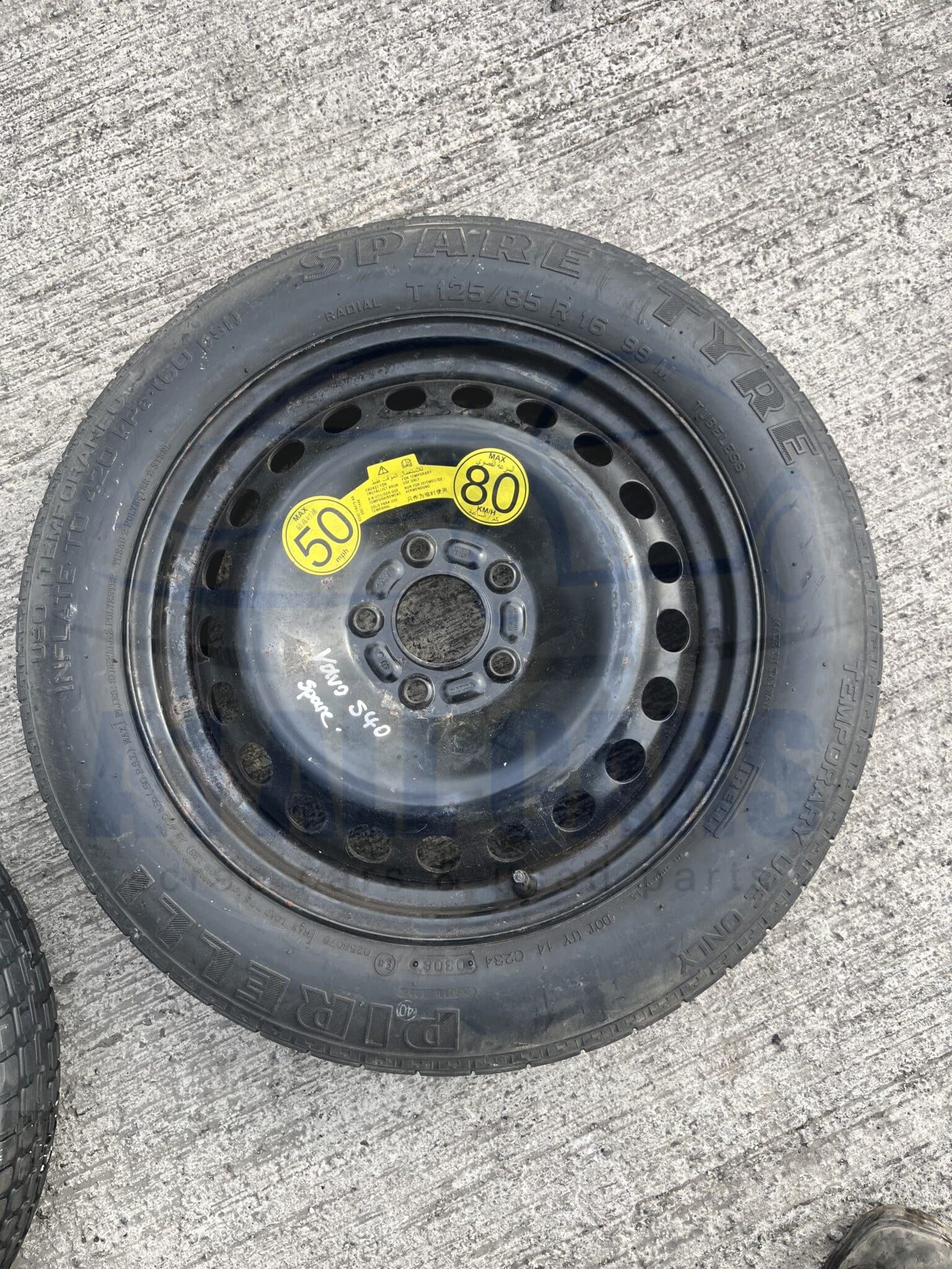 Volvo S40 / V40 2007-2011 Space Saver Spare Wheel – 125/85/16