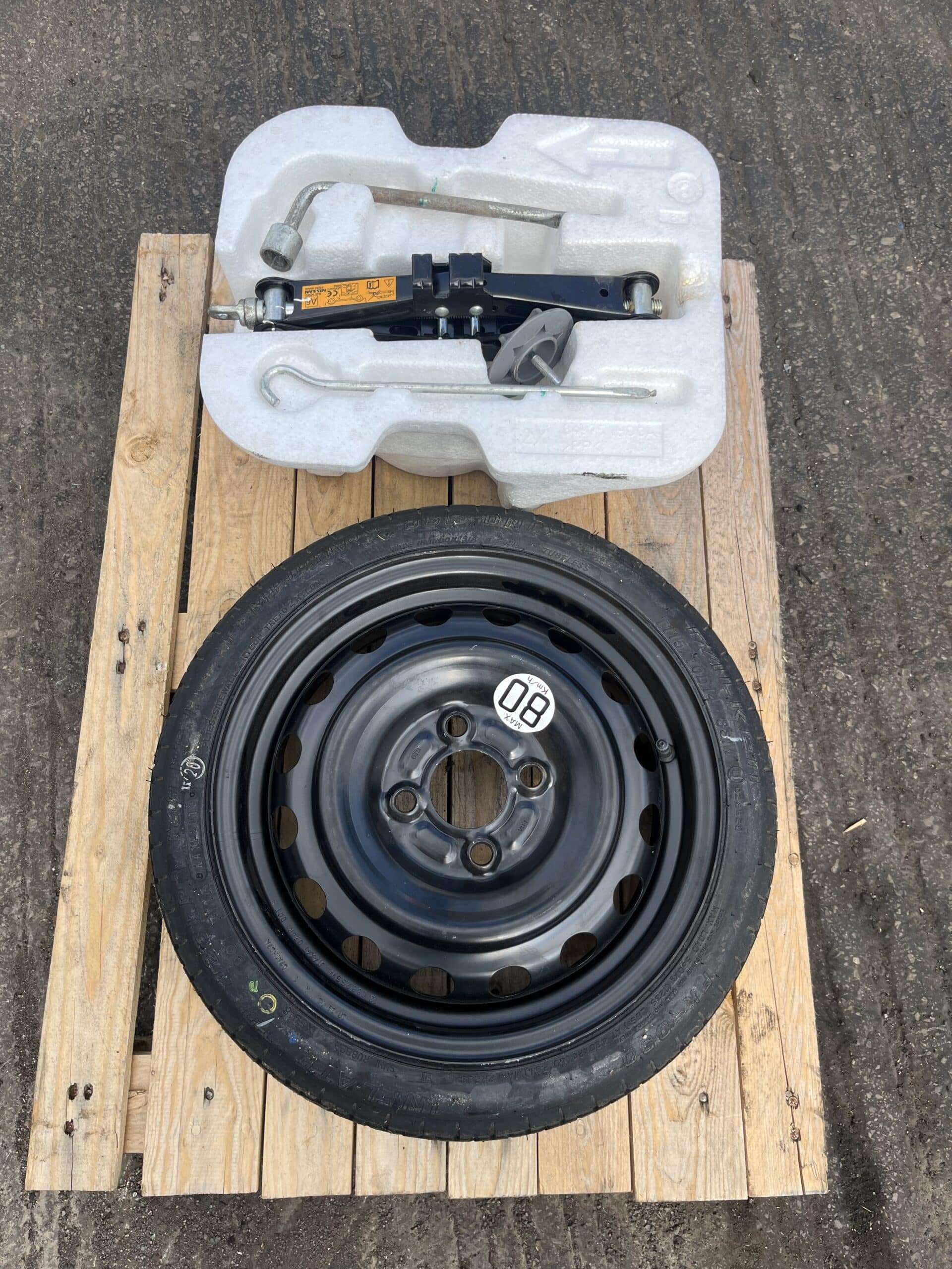 Nissan Micra 2010-2016 Spare Wheel / Space Saver and Jack Kit – 115/70/14